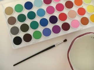 油漆，水彩画，颜色，画笔，艺术，纸张，用品，多色