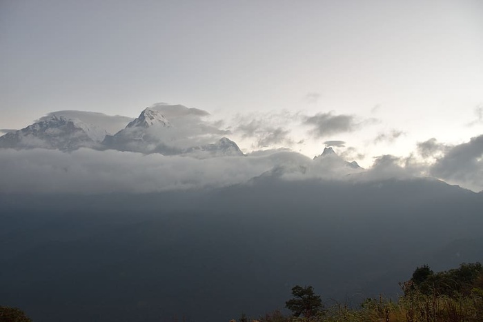 尼泊尔，安纳普纳，山脉，自然，风景，云彩，风景，自然之美