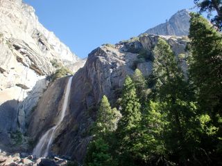 山，自然，约塞米蒂，瀑布，瀑布，罗克斯，自然之美，树