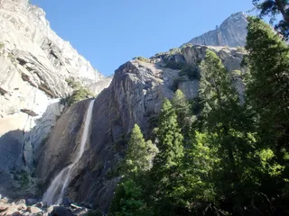 山，自然，约塞米蒂，瀑布，瀑布，罗克斯，自然之美，树