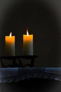 蜡烛、火、火焰、守夜、地窖、沙发、家具、剪影