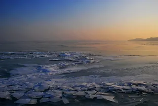 日落，黄昏，冰，冰冻，zing，湖，水，天空