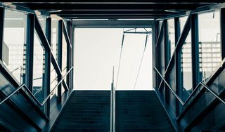 美国，费城，大学城，火车站，灯光，蓝色，楼梯，清晨