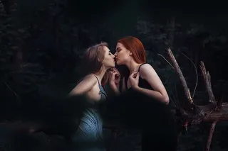 女孩，爱情，lavstori，温柔，浪漫，亲吻，森林，女同性恋
