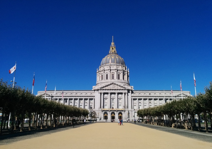 旧金山, 市政厅, Sf, 天空, 晴朗的天空, 美国, 西方, 市政厅
