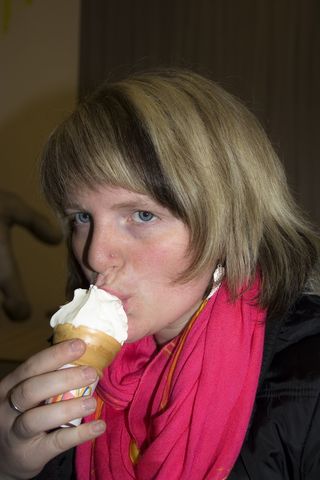 冰，吃，美味，女人，健康，食物，营养，食物和饮料