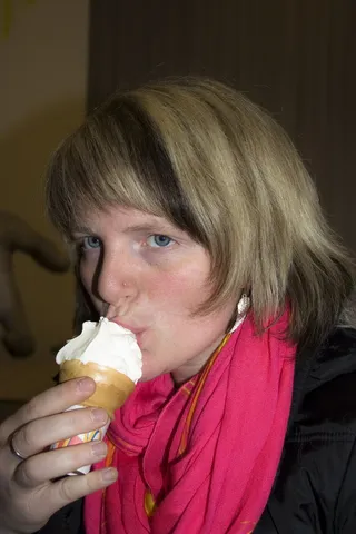 冰，吃，美味，女人，健康，食物，营养，食物和饮料