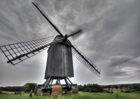 邮政、工厂、暴风雨天气、涡轮机叶片、丹麦、可再生能源、替代能源、环境保护