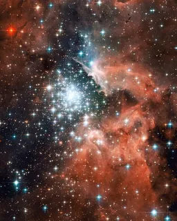 蓝色，黄色，恒星，NGC3603，发射星云，星座，星系，星空