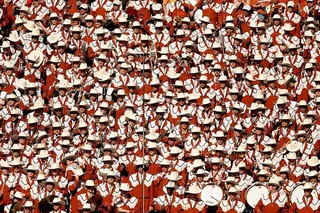 游行，人们，穿着，白色和红色制服，白天，大乐队，乐器，音乐家