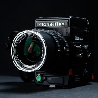 黑色rolleiflex相机，相机，经典，镜头，单反，技术，变焦，黑色背景
