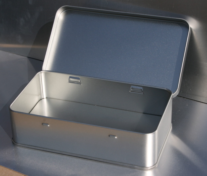 长方形锡罐, 首饰盒, 1a-box 店, 技术, 无线技术, 金属, 通讯, 特写