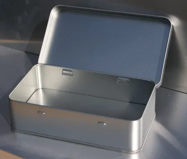 长方形锡罐, 首饰盒, 1a-box 店, 技术, 无线技术, 金属, 通讯, 特写