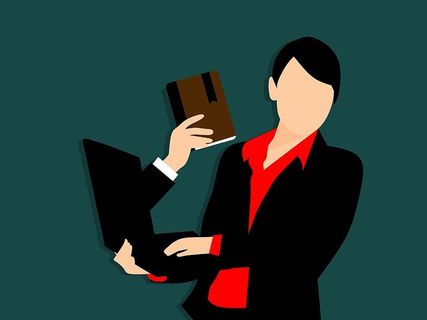 从网上获取阅读材料的人的插图