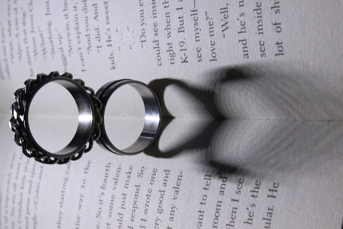 戒指，二环，书，影子，纸，文字，教育，出版
