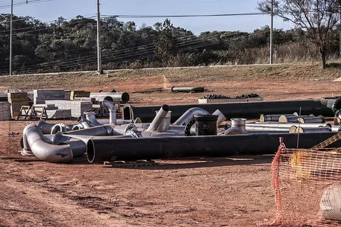 施工现场的管道