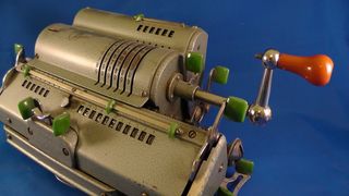 vintage、brown、打字机矢量艺术、计算器、计数、统计、数学、曲柄