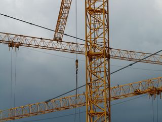 起重机，baukran，现场，建造，施工工程，技术，金属，铁