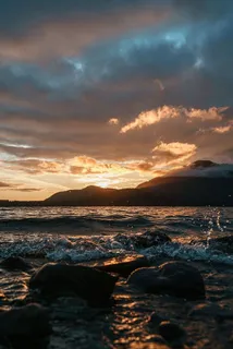 落日落山海滩照片 落日落山海滩照片