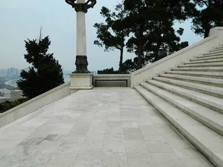 巴库，阿塞拜疆，达古斯图公园，台阶，长凳，最小，东方，瓷砖