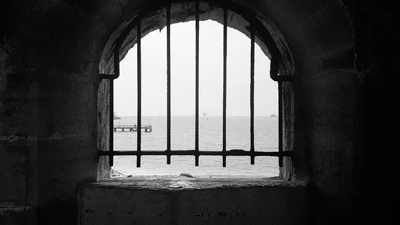 朴茨茅斯, 英国, 海, 黑色和白色, 酒吧, 窗口, 拱门, 水