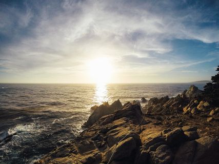 海滩，海岸，黎明，黄昏，海洋，户外，岩石，海洋