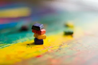 彩色石材的浅聚焦摄影