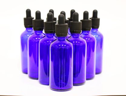 蓝色, 玻璃, 滴管, 瓶子, 100 毫升, 瓶子, 白色背景, 容器