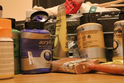 油漆, 绘画, 丙烯酸树脂, 丙烯酸, 油漆, 画笔, 油漆盒, 容器