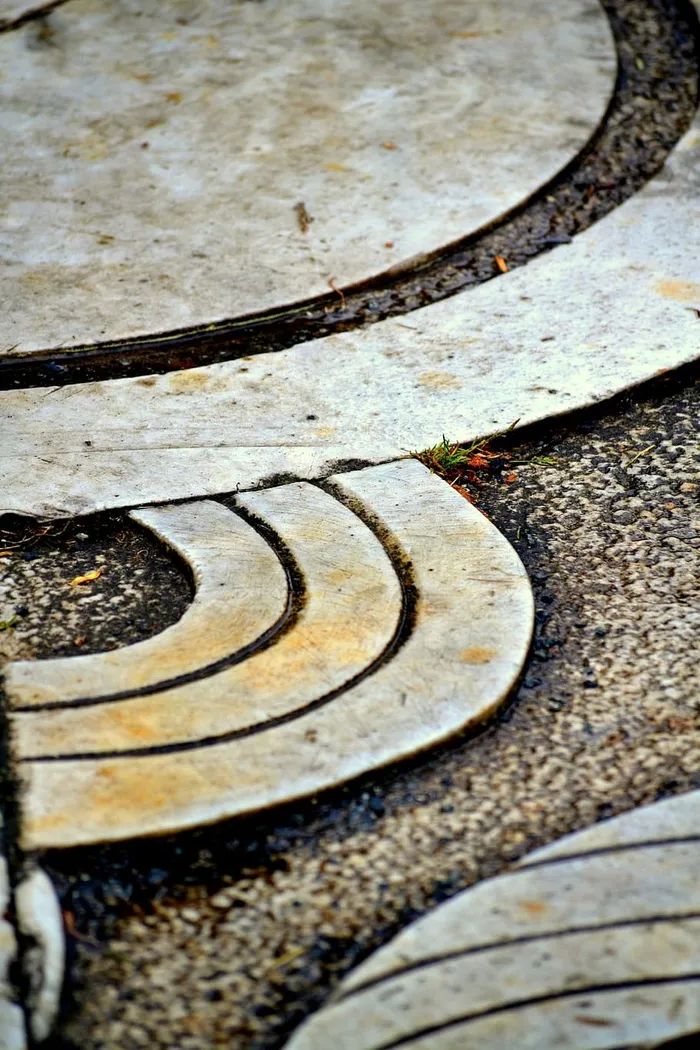 石头，铺路石，结构，路面，灰色，无人，特写，高角度视图