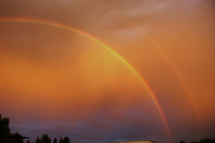 彩虹，自然，红色，自然现象，天空，自然奇观，实现，双重