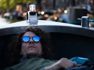 阿姆斯特丹，荷兰，平镜头，蓝天，船克鲁兹，太阳镜，睡眠，波基