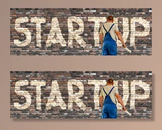 man painting startup text、wall、startup、painter、house painter、startup、growth hacking、market