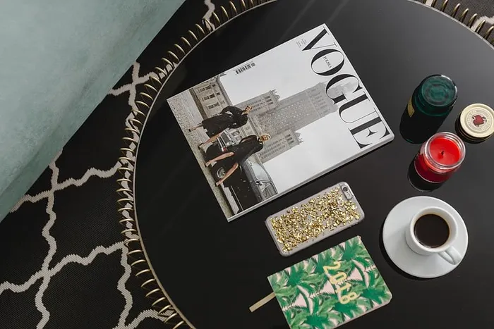 2018年日历议程黑表顶视图