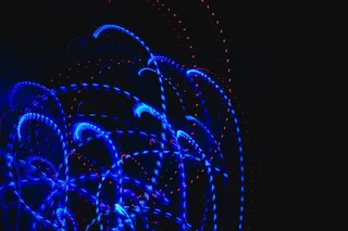 蓝色灯光，照明，灯光，图案，城市，装饰，分形，大城市