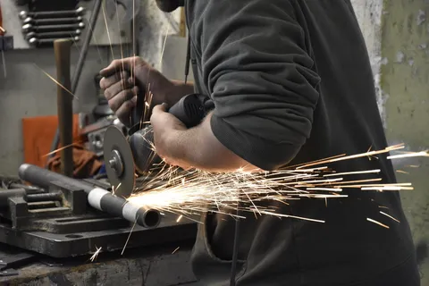 冶金，金属，金属，钢，铁，一个人，真人，工作