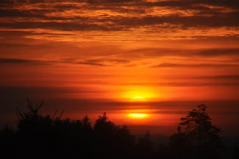 日落、太阳、大自然、朔维特、天空、傍晚、橙色、大自然之美