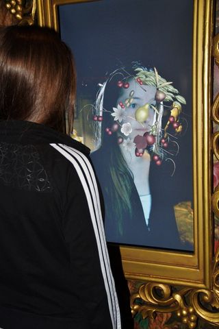 女孩，反射，镜子，故事，反射，镜子，镜子里的女孩，一个人，后视图