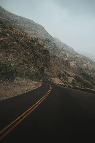 弯道，弯道，公路，路面，蒙大拿州，冰川国家公园，公路，沙漠