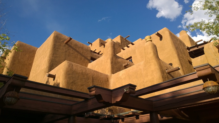圣达菲，新墨西哥州，adobe，建筑，美国，建筑结构，天空，建筑外观
