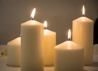 照片，点燃，柱子蜡烛，蜡烛，光，白色，蛤蜊，明亮