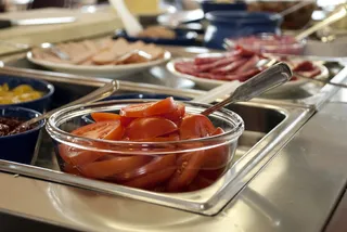 番茄、沙拉、蔬菜、席子、红色、植物、夏季、栽培