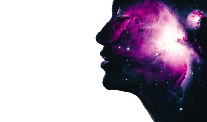 女性肖像，银河绘画，宇宙，银河，肖像，双人，展览，摄影棚拍摄