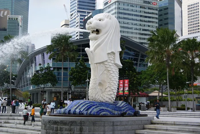 新加坡狮水喷泉照片