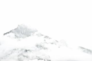 无标题，雪，覆盖，山，山，谷，峰，雾