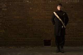 救世军, 士兵, 军事, 砖, 一个人, 站立, 全长, 墙