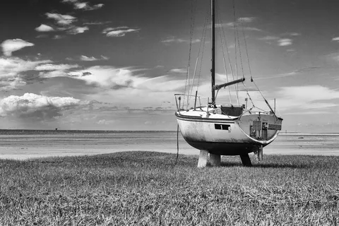 弃, 船, b w, 航海船只, 海, 交通方式, 天空, 交通 弃, 船, b w, 航海船只, 海, 交通方式, 天空, 交通