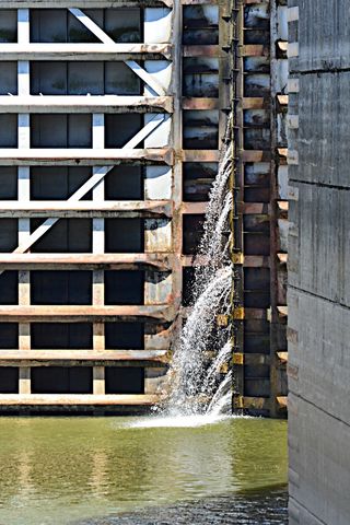 老胡桃木船闸和大坝、船闸、工程、水、水电、闸门、地标、湖泊