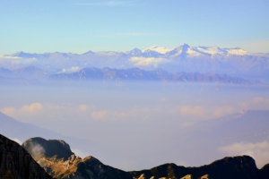 山脉、云朵、天空、风景、山顶、意大利、卡列加、山脉