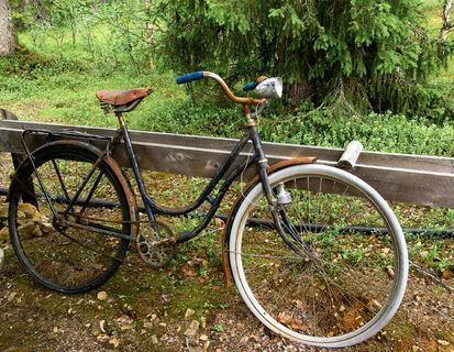 旧自行车，自行车，踏板，两轮，运输，陆地车辆，运输方式，工厂